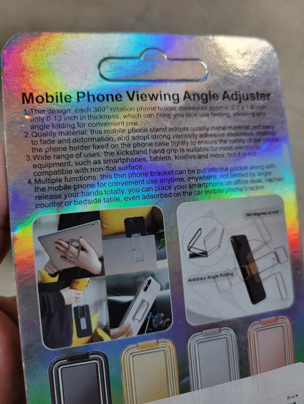 NWT Universal Black Mobile Ring Stand & Viewing Angle Adjuster [2pc]